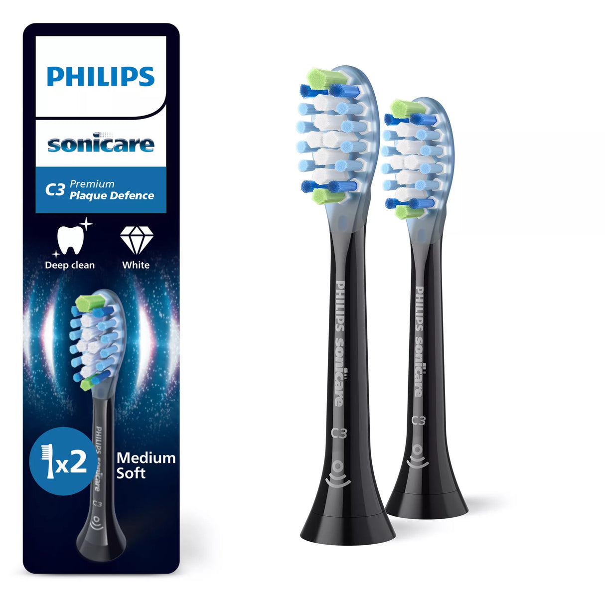Philips Sonicare Premium Plaque Defence HX9042/88 Pakke med 2 børstehoveder