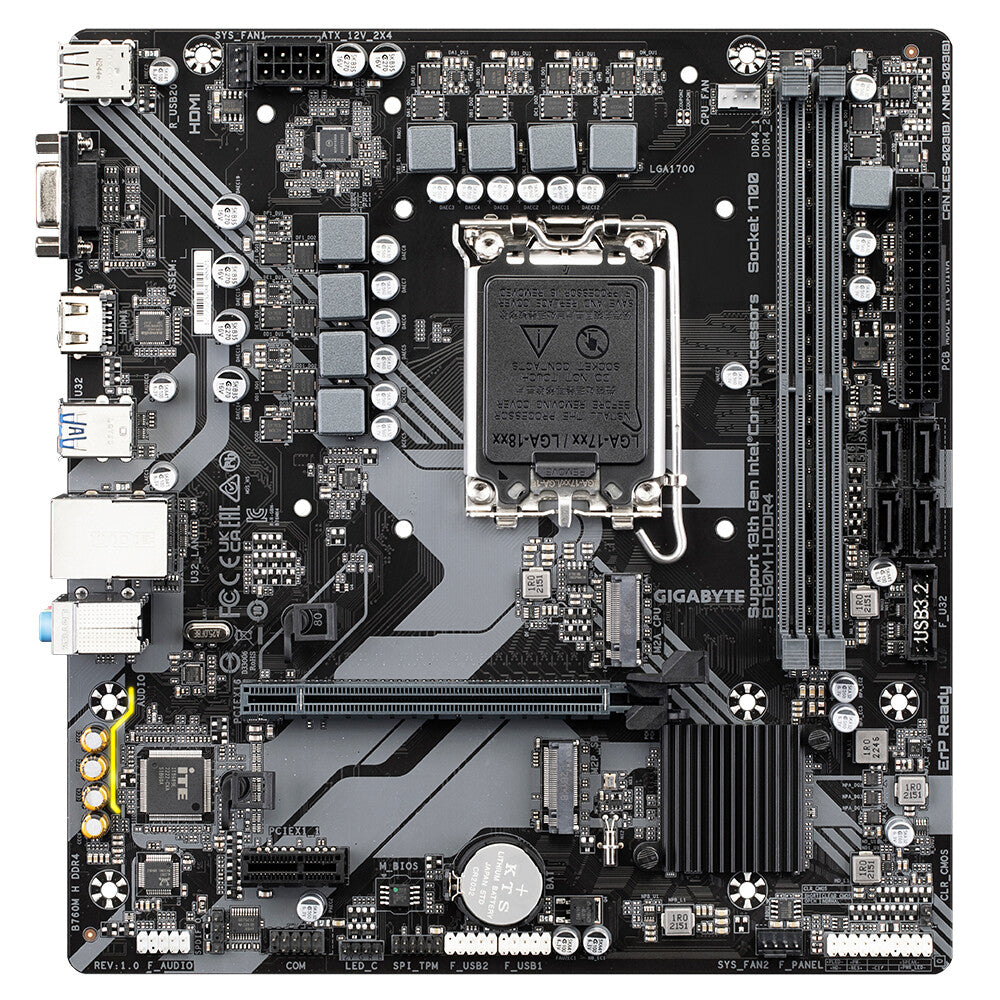 GIGABYTE B760M H DDR4 bundkort Intel B760 Express LGA 1700 micro ATX