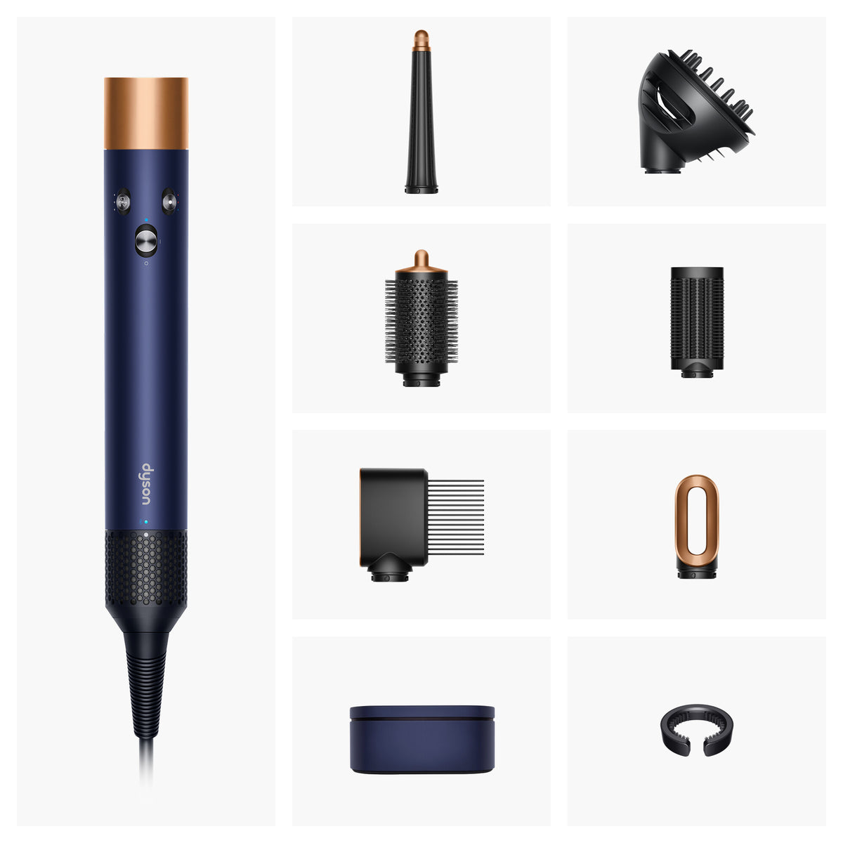 Dyson Airwrap I.D. Curly + Coily Multi-Style Complete Long Styler og Dryer HS08 Prussian Blue/Copper EU 107451-01