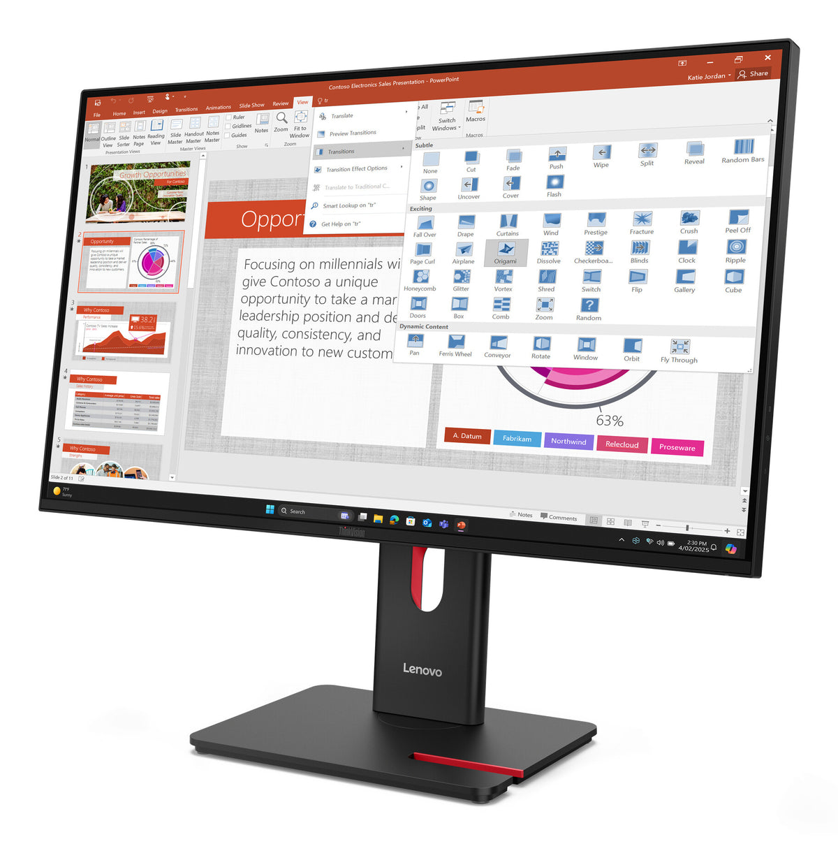 Lenovo ThinkVision T27-40 computerskærm 68,6 cm (27") 1920 x 1080 pixel Fuld HD LED Sort