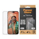 PanzerGlass ® Skærmbeskyttelse iPhone 15 Pro Max | Ultra-Wide Fit m. EasyAligner