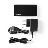 Nedis UHUBU2730BK interface hub USB 2.0 Sort