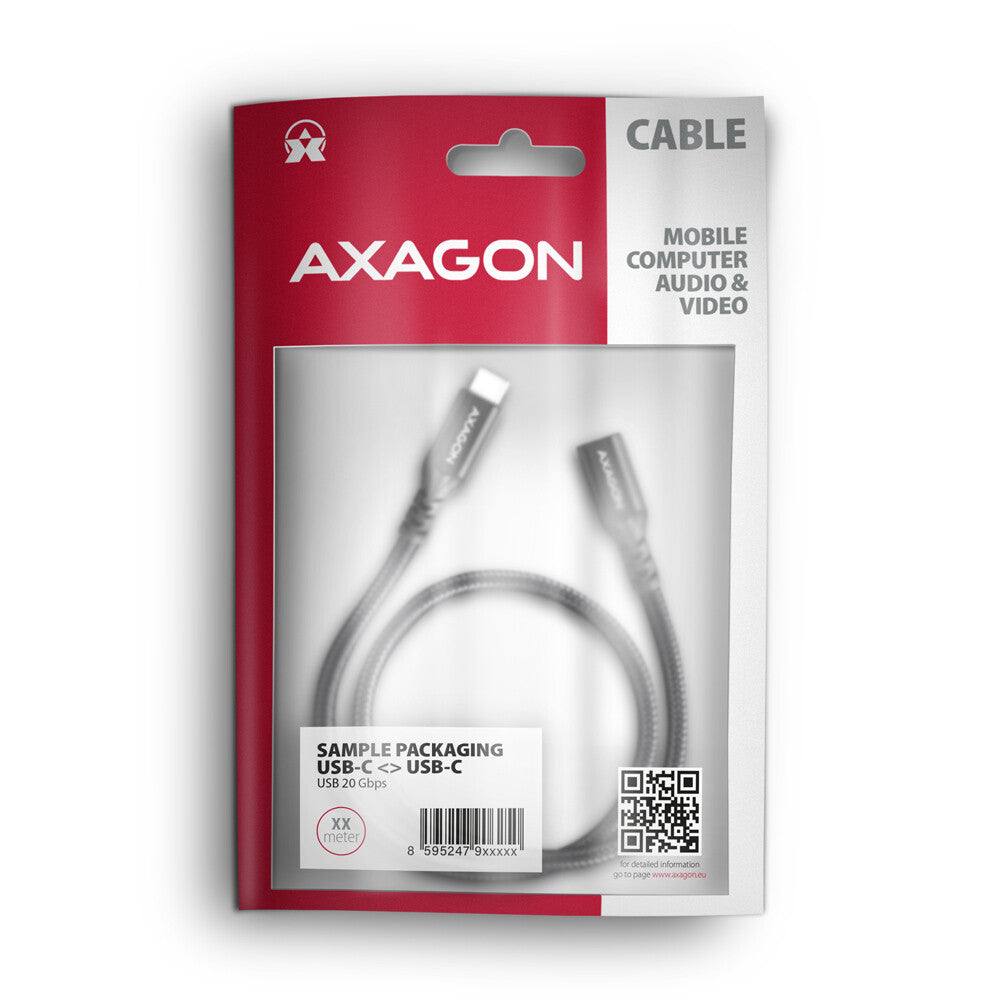 Axagon BUCM32-CF15AB USB-kabel USB 3.2 Gen 2x2 1,5 m USB C 20 Gbit/sek. 240 W Sort