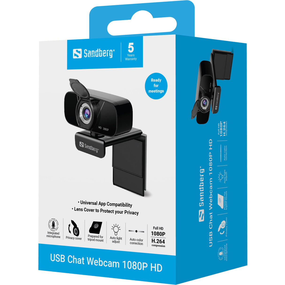 Sandberg 134-15 webcam 2 MP 1920 x 1080 pixel USB 2.0 Sort