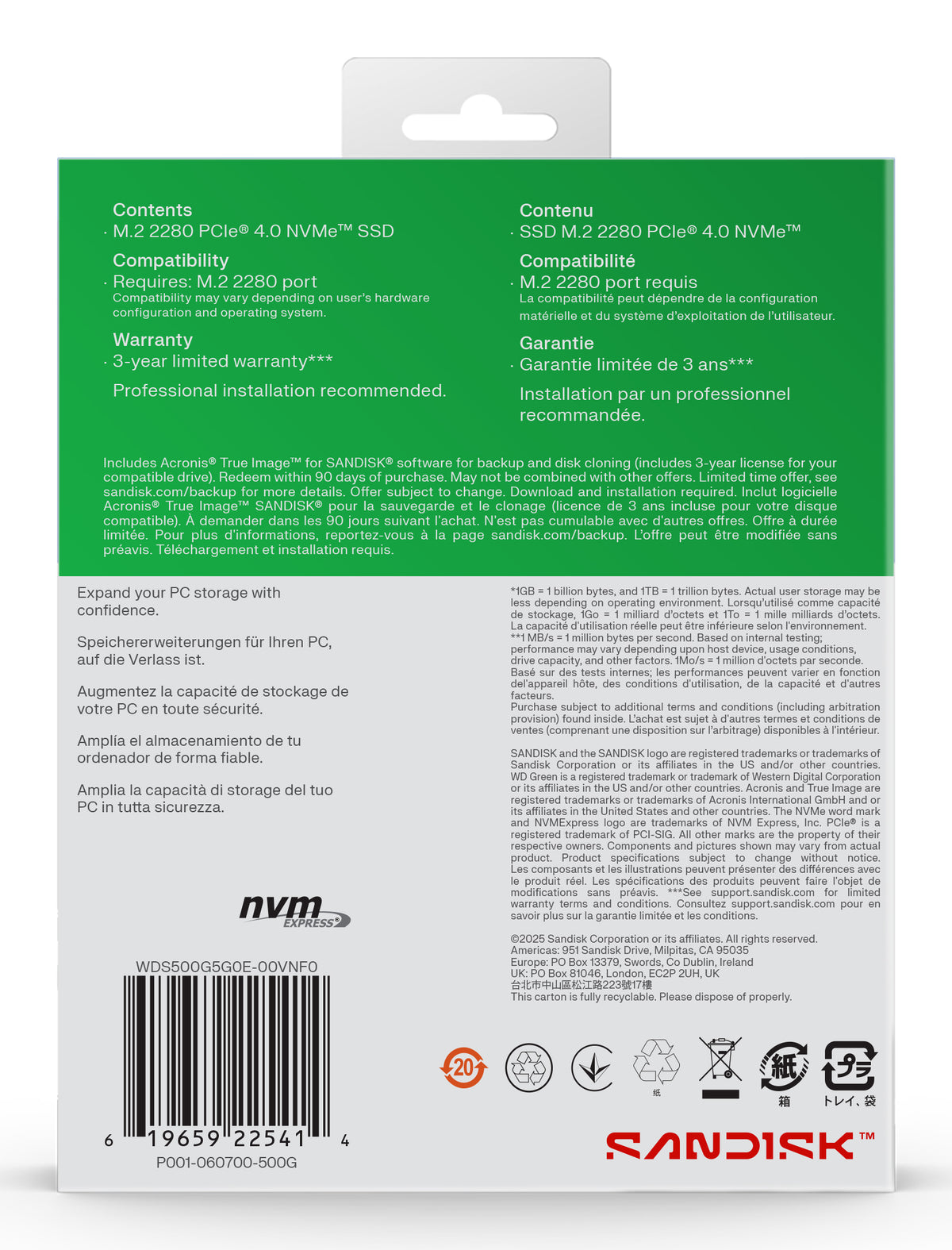 WD Green SN3000 SSD WDS500G4G0E-00CPS0 500GB M.2