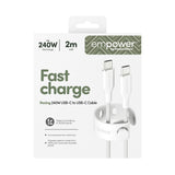 PanzerGlass empower™ by ® Racing 240W USB-C to USB-C Kabel | USB 2.0 | 2M | Silver White