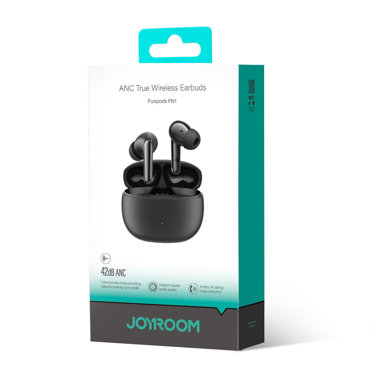 JOYROOM JR-FN1 hovedtelefoner/headset True Wireless Stereo (TWS) I ørerne Bluetooth Sort