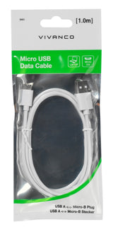 Vivanco PBMUSBVVW USB-kabel USB 2.0 1 m USB A Micro-USB B Hvid