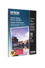 Epson Matte Paper Heavy Weight printpapir A3 (297x420 mm) Mat 50 ark Hvid