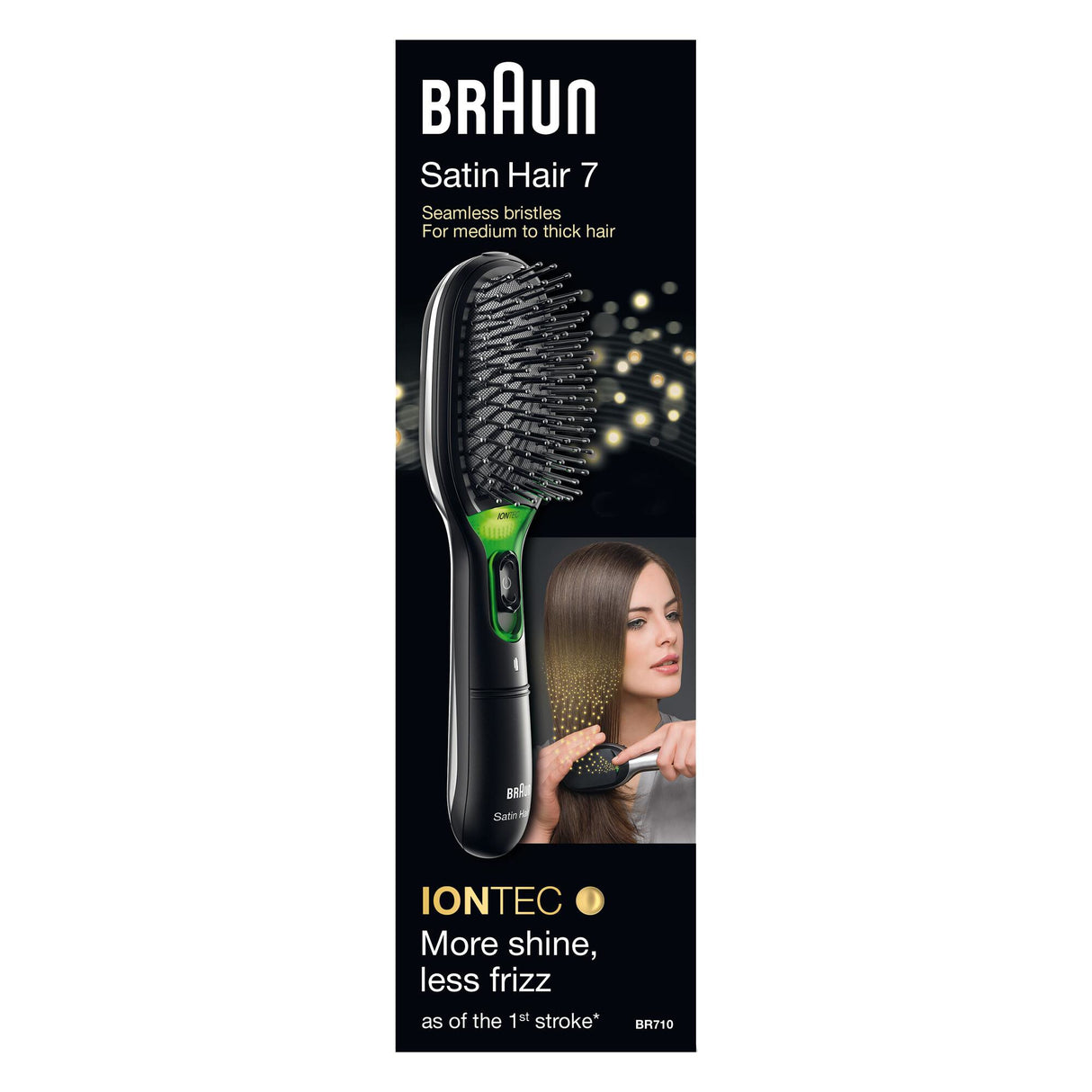 Braun Satin Hair 7 Voksen Paddle hårbørste Sort 1 stk