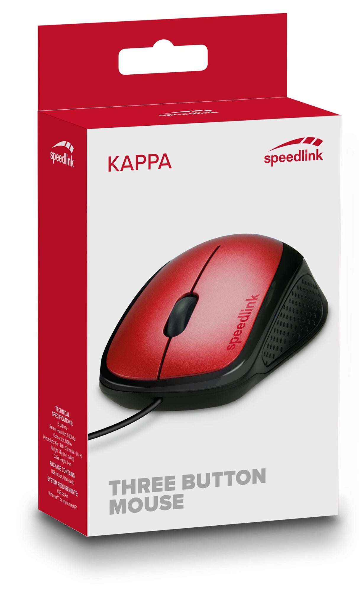 SPEEDLINK SL-610011-RD mus Kontor USB Type-A Optisk 1000 dpi