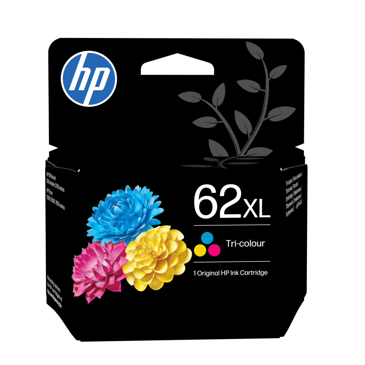 HP 62 Farve (cyan, magenta, gul) 165 sider Blæk C2P06AE