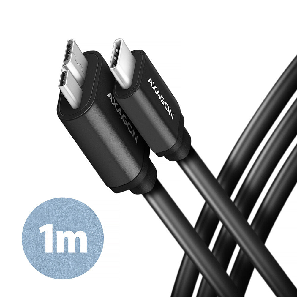 Axagon BUMM3-CM10AB USB-kabel USB 3.2 Gen 1 (3.1 Gen 1) 1 m Micro-USB B USB C 5 Gbit/sek. Sort