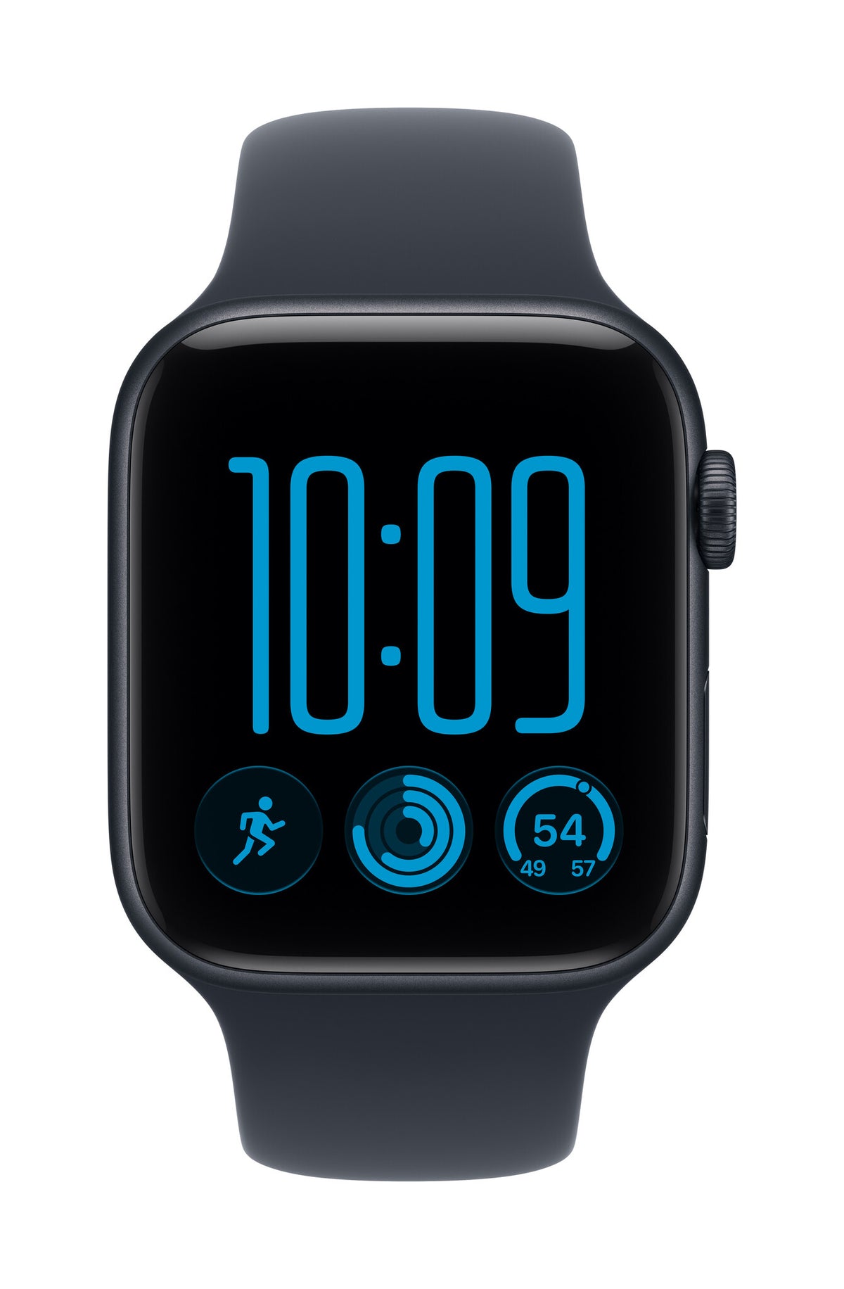Apple Watch SE 3 GPS 44mm Midnight Aluminium Case with Navy Blue Sport Band - S/M