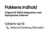 HP 302XL Farve (cyan, magenta, gul) 300 sider Blæk F6U67AE