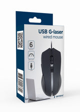 Gembird -GU-02 mus Ambidextrous USB Type-A Laser 2400 dpi
