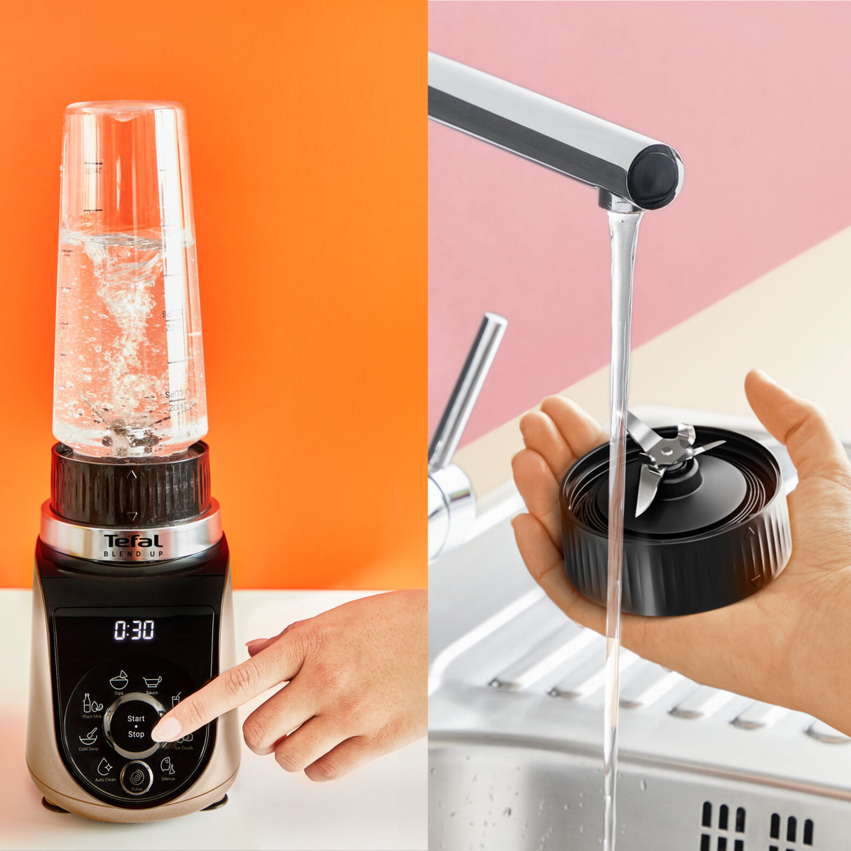Tefal Blend Up BL190AF0 blender 0,85 L Bordplade blender 1000 W Beige, Sort, Transparent