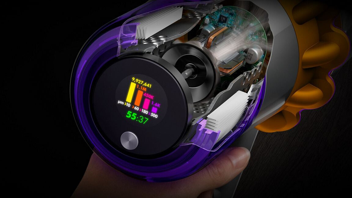 Dyson V15s Detect Submarine 2-i-1 stangstøvsuger Batteri Tør&våd Poseløs 0,77 L Nikkel, Gul