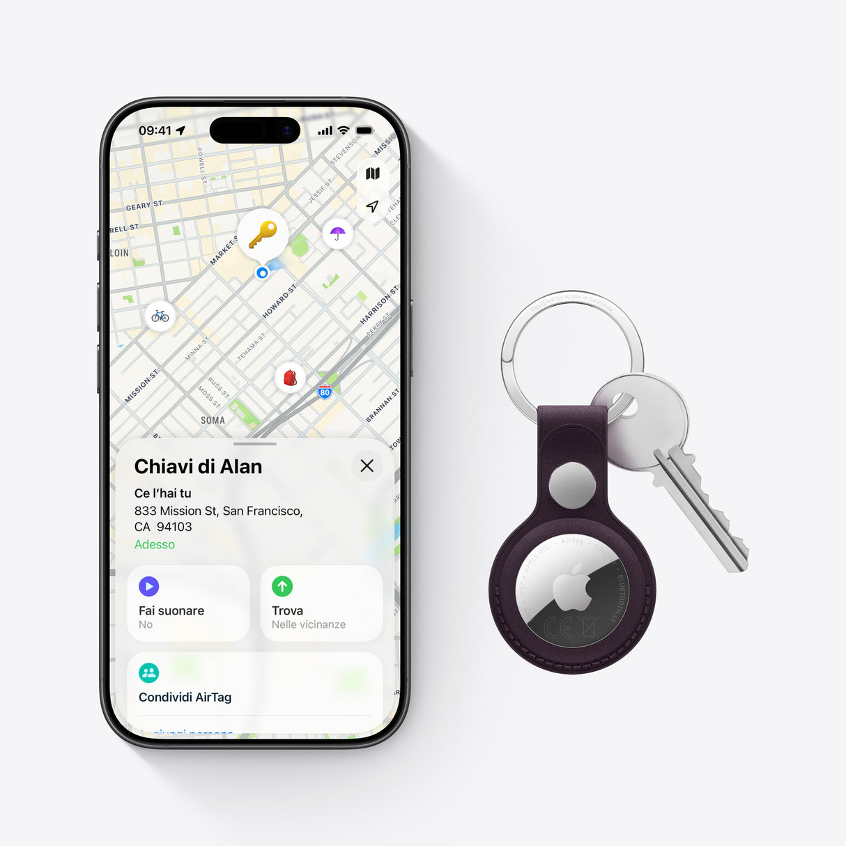 Apple AirTag Personligt Finder Sølv, Hvid