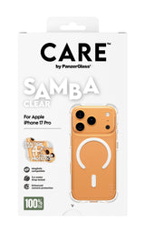 PanzerGlass CARE by ® Fashionable Case Samba Transparent m. Hvid MagSafe iPhone 17 Pro