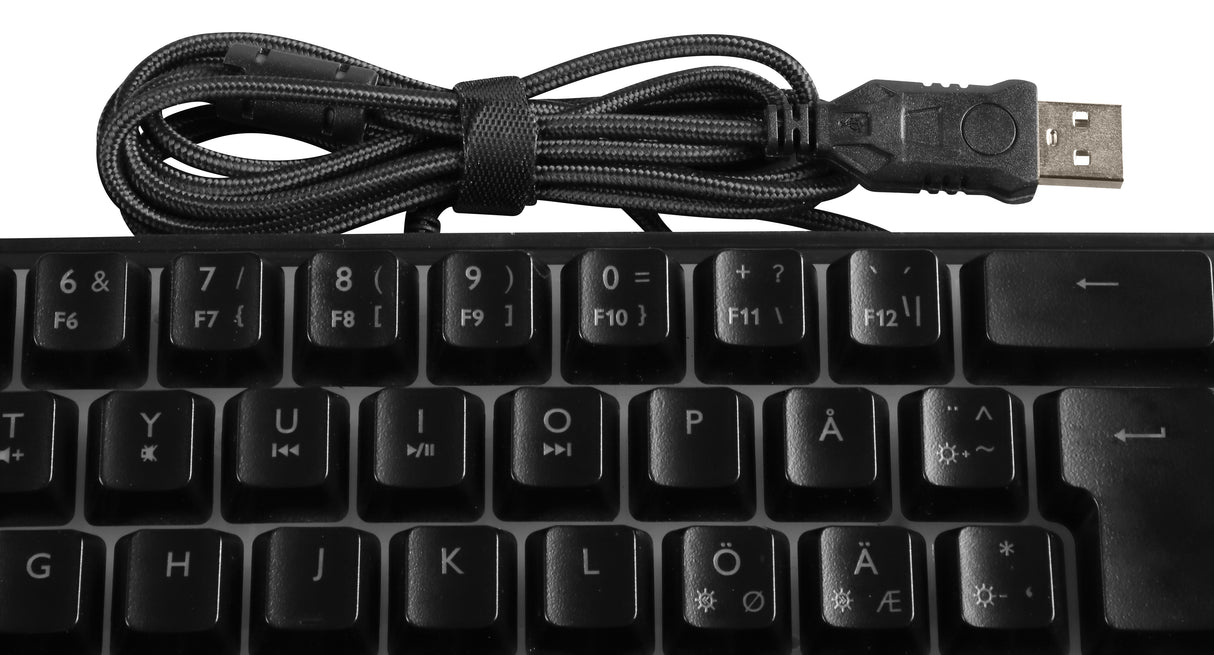 Deltaco Gaming DK240 60% keyboard, semi transparent case bla