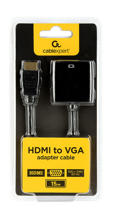 Gembird A-HDMI-VGA-04 videokabel adapter 0,15 m VGA (D-Sub) HDMI Type A (Standard) Sort