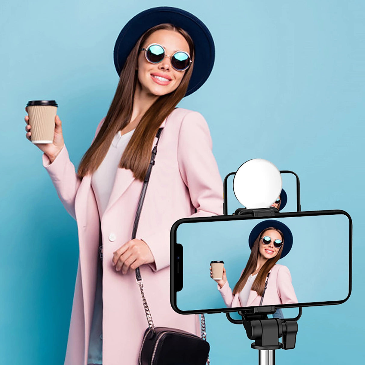 Hurtel WR1YXS selfiestang Smartphone Sort