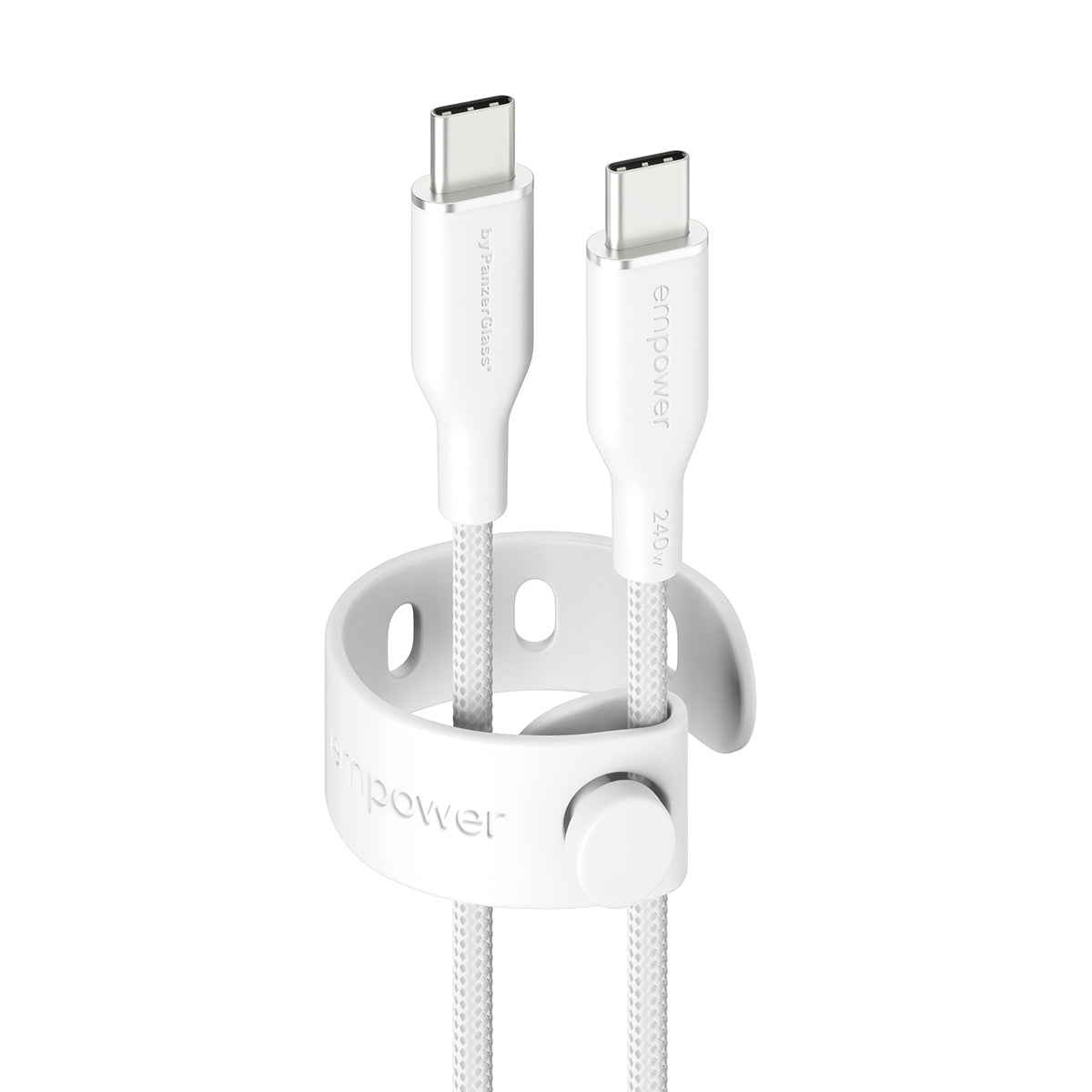 PanzerGlass empower by ® Racing 240W USB-C to USB-C Kabel | USB 2.0 | 1.2M | Silver White