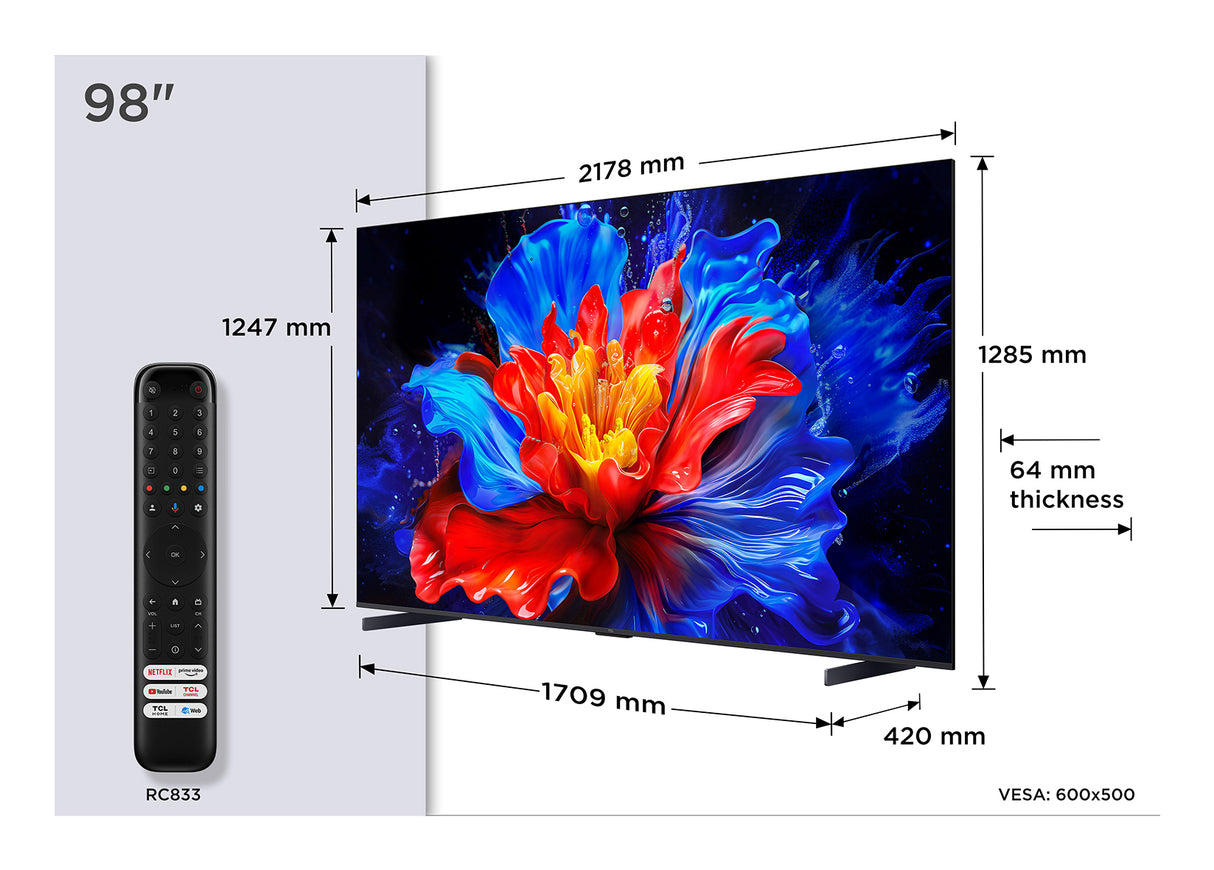 TCL 98P8K QLED 4K Google TV