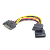 Gembird CC-SATAM2F-01 SATA-kabel 0,15 m SATA 15-stik 2 x SATA 15 stikben Flerfarvet