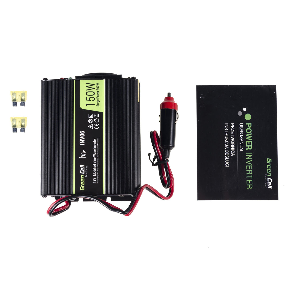 Green Cell INV06 strømadapter og vekselret Automatisk 150 W Sort