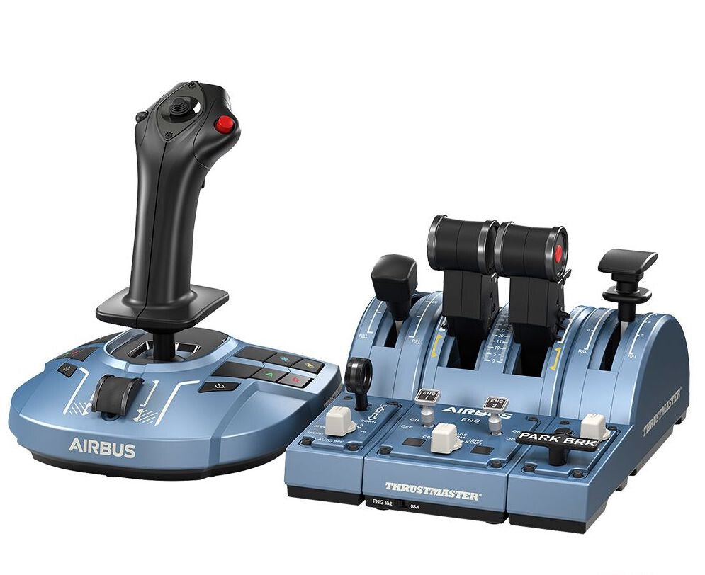 Thrustmaster TCA Captain Pack X Airbus Edition Sort, Blå USB Joystick + håndtag til motorstyring Analog/digital PC, Xbox Series S, Xbox Series X