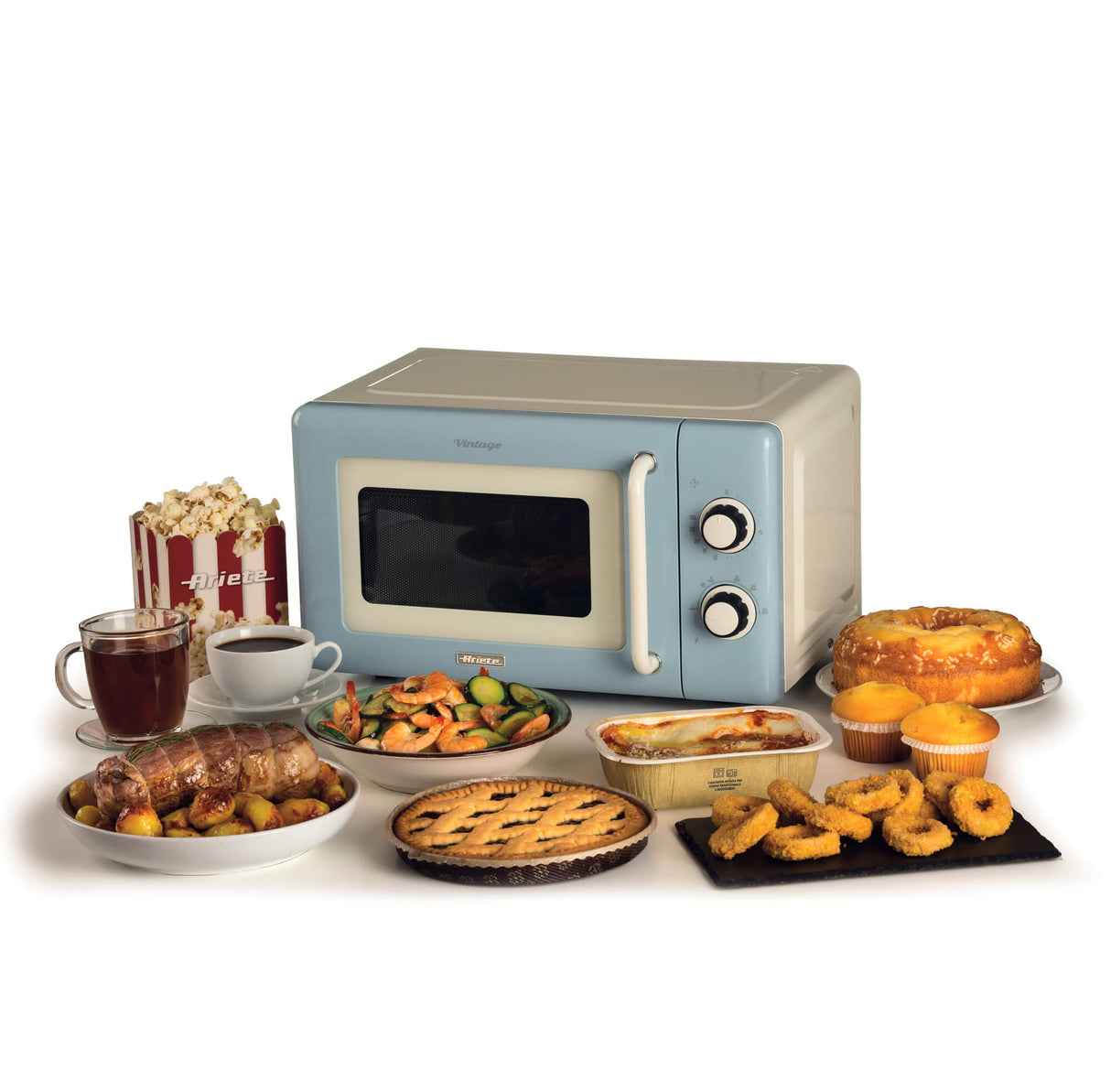 Ariete Vintage Mikrobølgeovn Fritstående 800W 20liter Blå