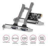 Axagon PCEA-PSN PCIe-Adapter mit 1x Parallel-+ 2x Seriell-Ports - ASIX AX99100 interface-kort/adapter Intern Parallel, RS-232