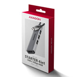 Axagon HMC-H3A dockingstation Ledningsført USB 3.2 Gen 1 (3.1 Gen 1) Type-C Sølv