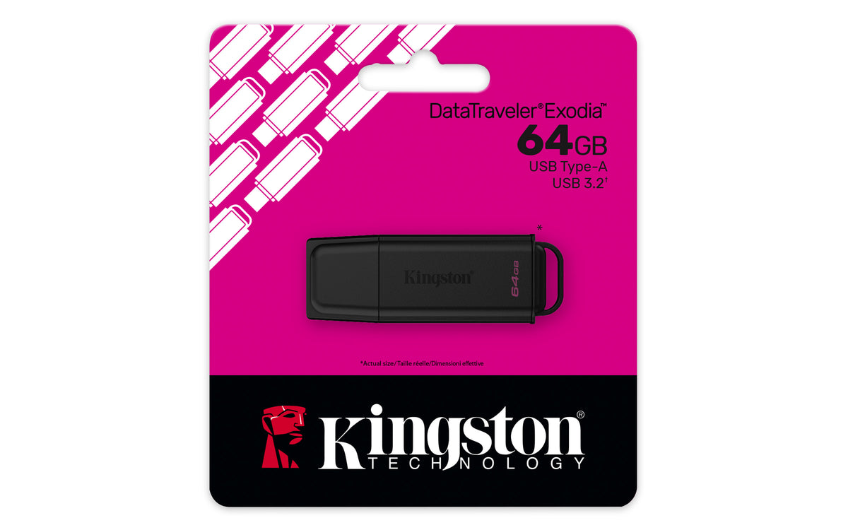 Kingston Technology DataTraveler Exodia 64GB 3.2 Gen 1 USB stick Sort