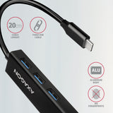 Axagon HMC-GL3A USB-C-Hub 3x USB-A Gbit-LAN schwarz Ledningsført USB 3.2 Gen 1 (3.1 Gen 1) Type-C Sort