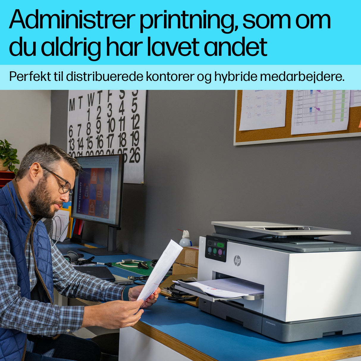 HP OfficeJet Pro 9130b Trådløst All-in-One Farve Printer, Tosidet print; Kopimaskine, scanner