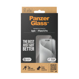 PanzerGlass ® Skærmbeskyttelse iPhone 15 Pro | Ultra-Wide Fit m. EasyAligner