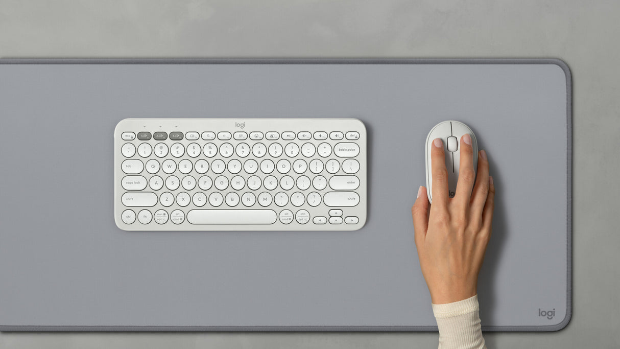 Logitech Pebble 2 Combo tastatur Mus inkluderet Universel RF trådløs + Bluetooth QWERTY US International Hvid