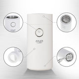 Adler AD 4446WS kaffemølle 150 W Hvid