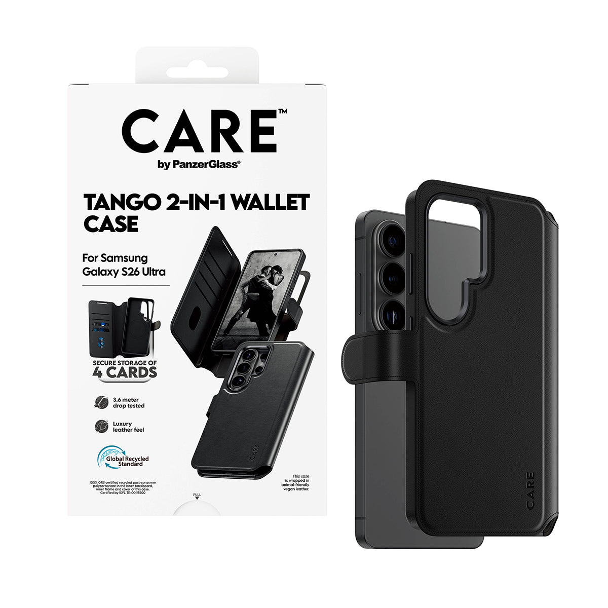 CARE by PanzerGlass Tango 2-in-1 Wallet Case w. Qi Samsung Galaxy S26 Ultra