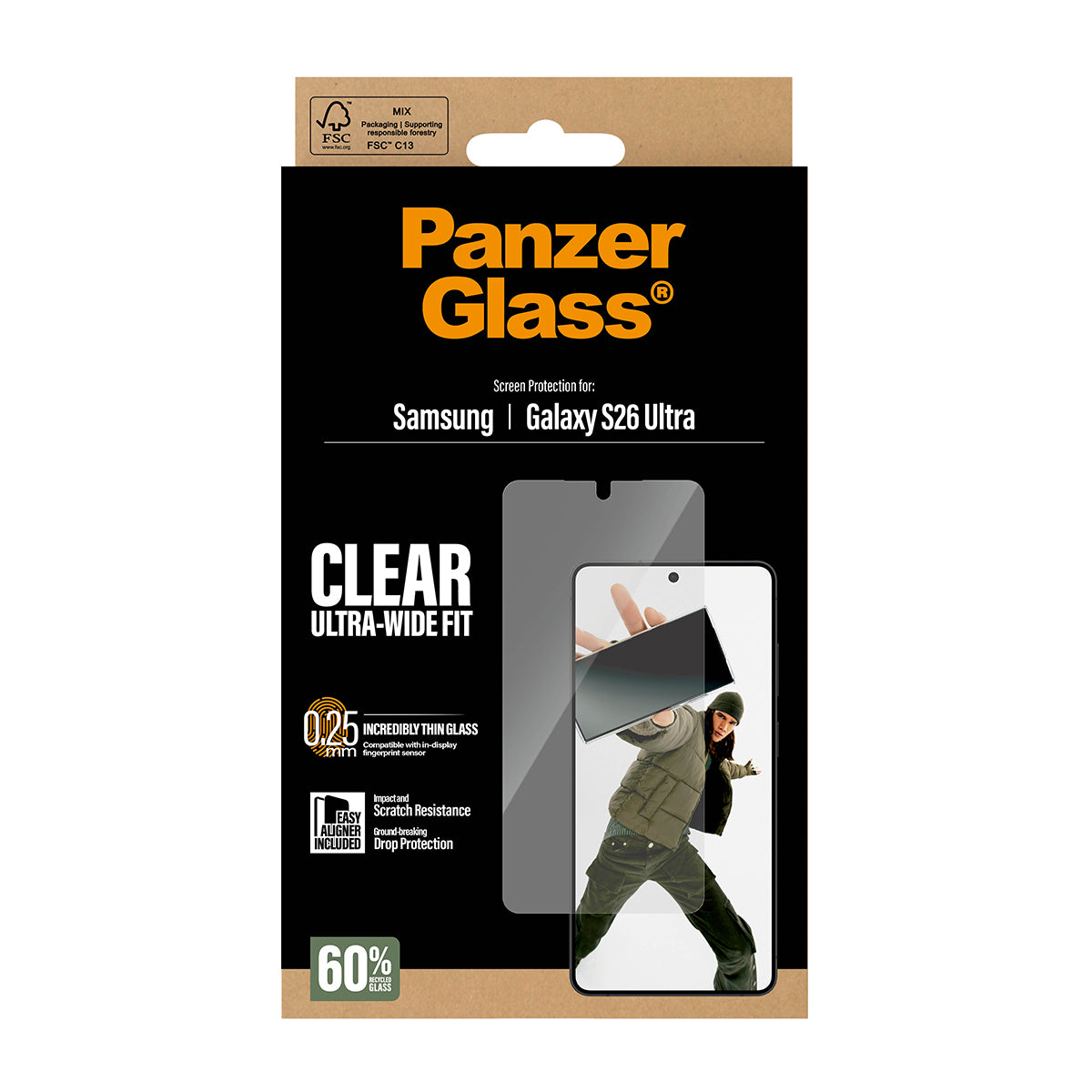 PanzerGlass Skærmbeskyttelse Galaxy S26 Ultra | Ultra-Wide Fit
