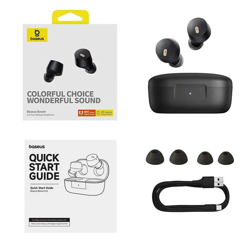 Baseus E18 Headset Trådløs I ørerne Opkald/musik USB Type-C Bluetooth Sort