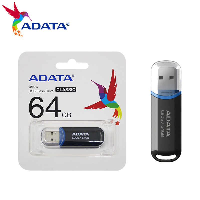 ADATA C906 USB-nøgle 64 GB USB Type-A 2.0 Sort