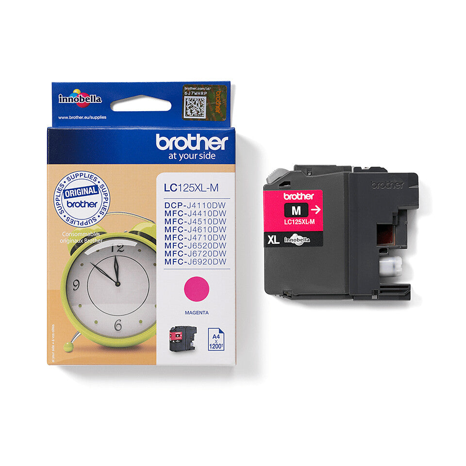Brother LC125XLM blækpatron 1 stk Original Ekstra (Super) højt udbytte Magenta