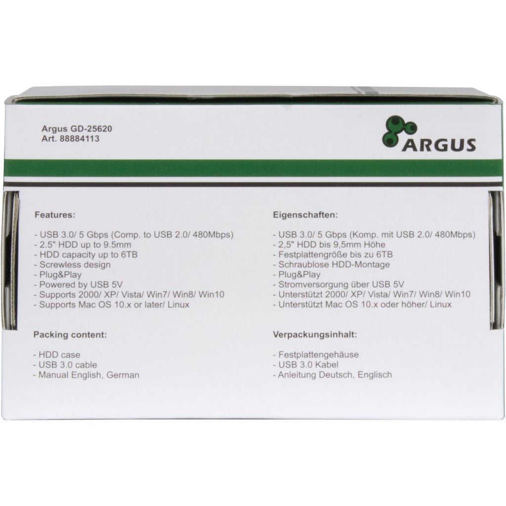 Argus Ekstern Lagringspakning USB 3.0 SATA 6Gb/s