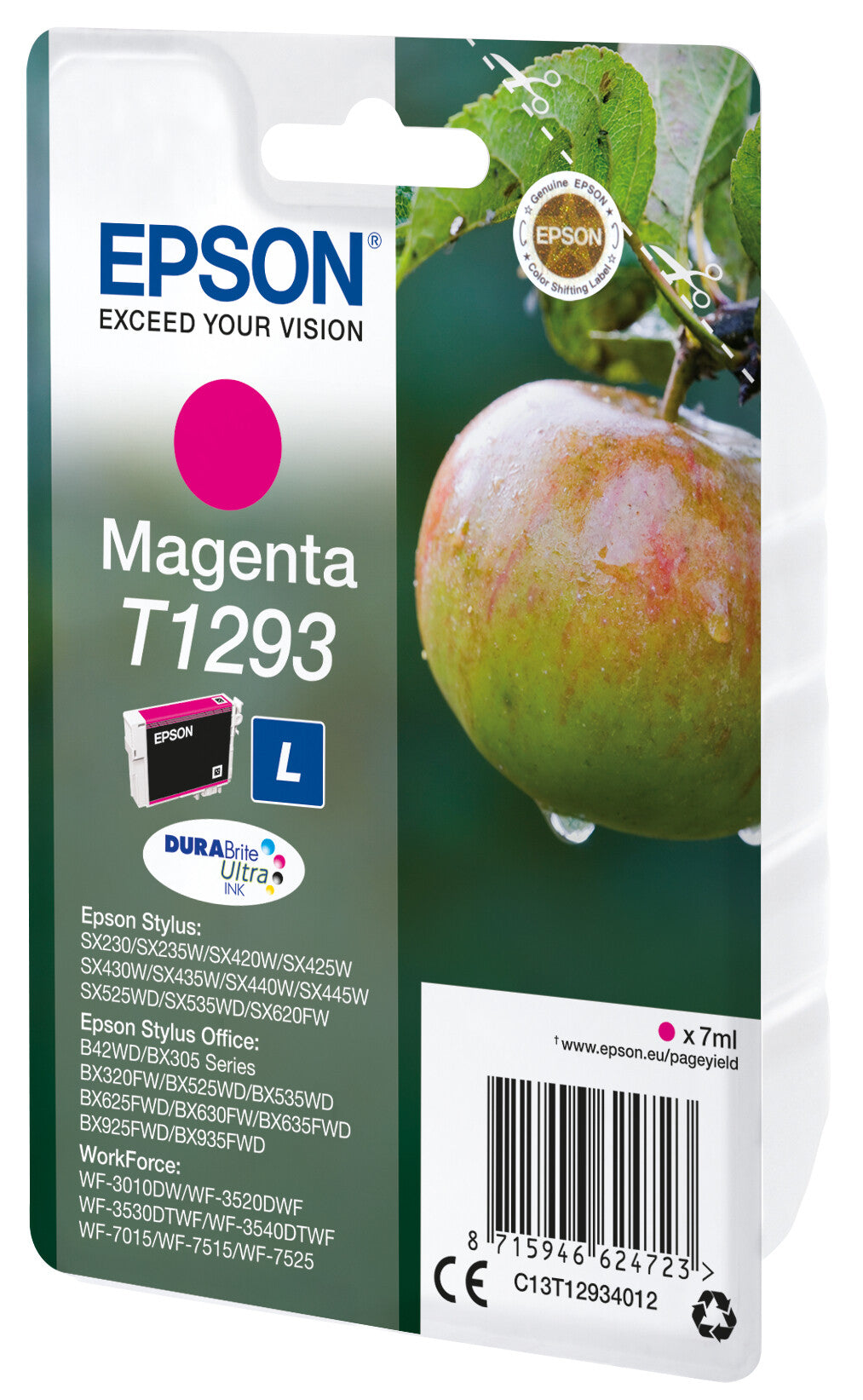 Epson Apple T1293 æble DURABrite Ultra enkeltpakke magenta blæk