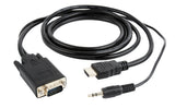 Gembird A-HDMI-VGA-03-6 videokabel adapter 1,8 m HDMI Type A (Standard) VGA (D-Sub) + 3.5mm Sort
