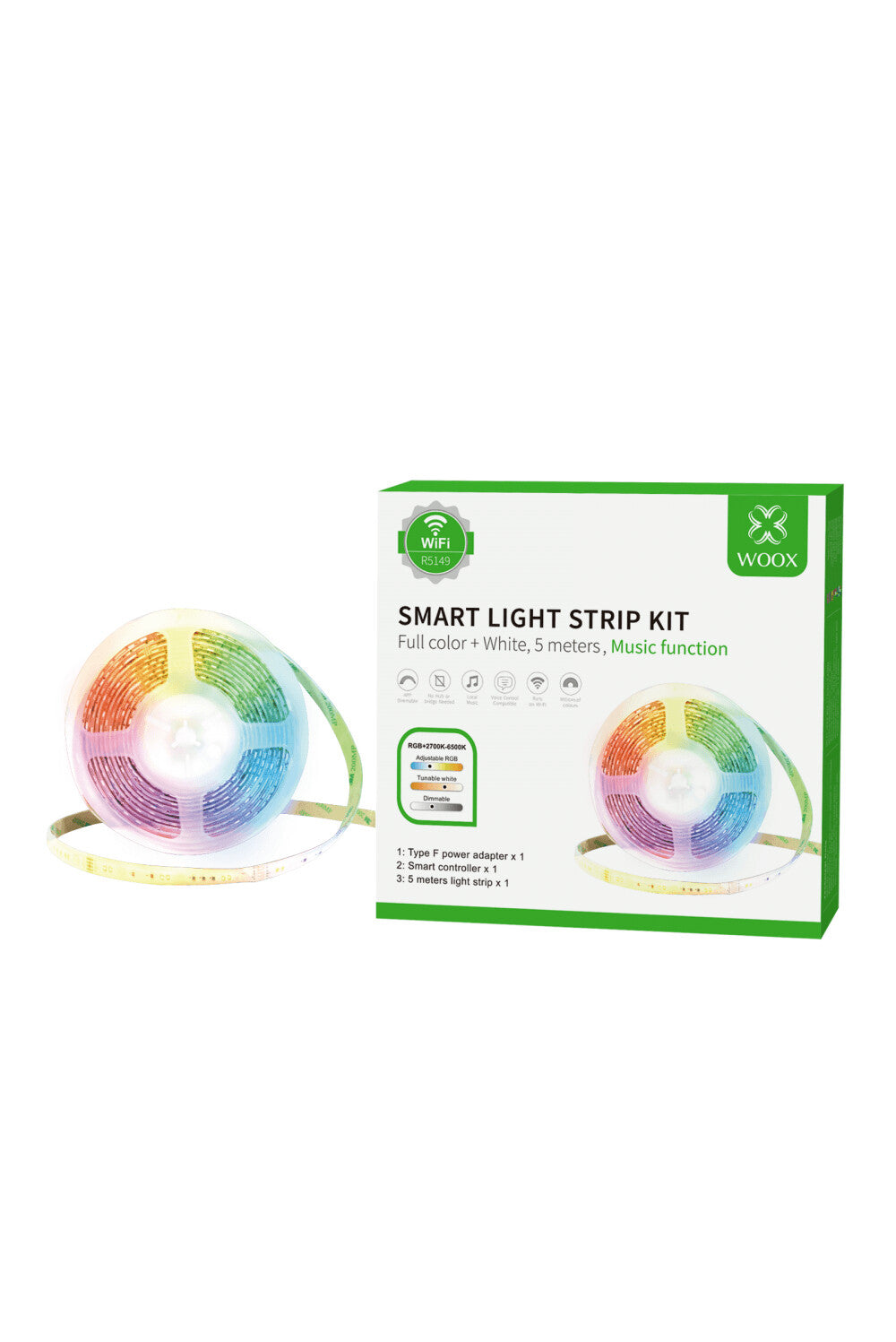 WOOX R5149 intelligent belysning Intelligent strimmellys Wi-Fi/Bluetooth 24 W